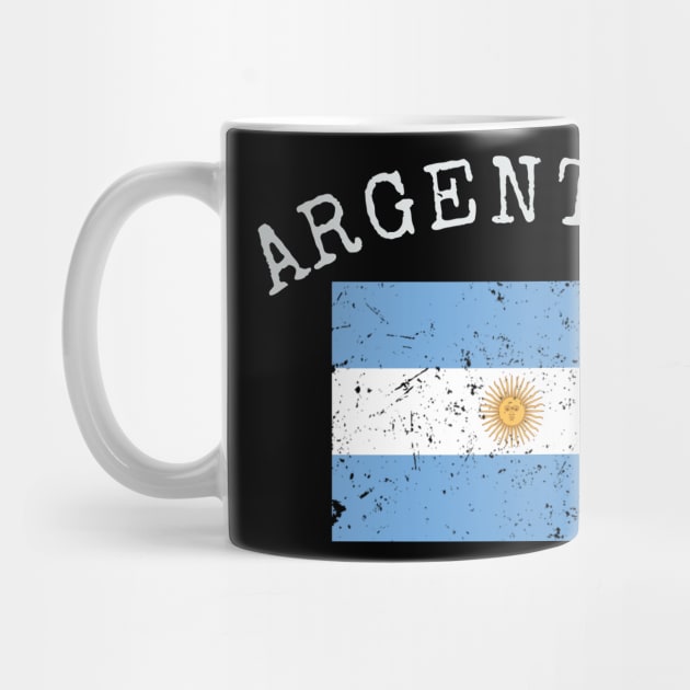 Flag of Argentina Distressed & Faded Retro Vintage Design by PerttyShirty